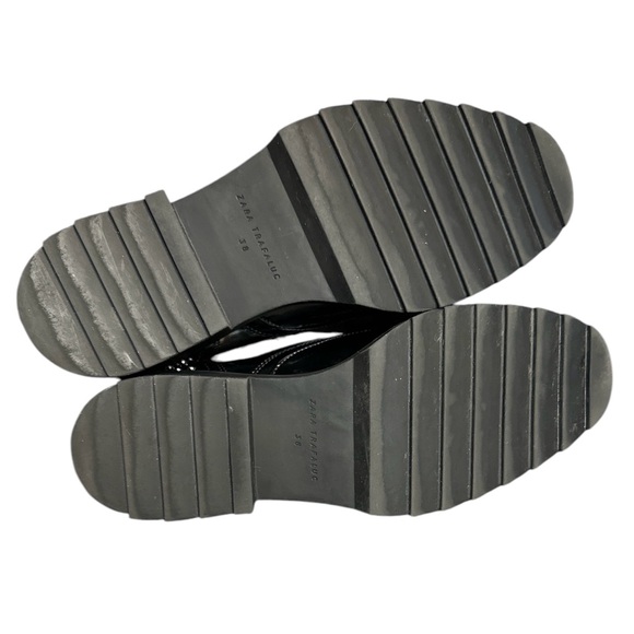 Zara black studded lace up shoes size EU 38 - Picture 5 of 8